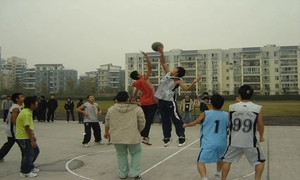 学院篮球比赛照片